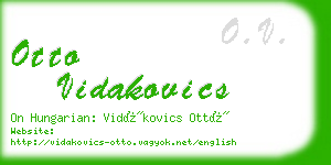 otto vidakovics business card